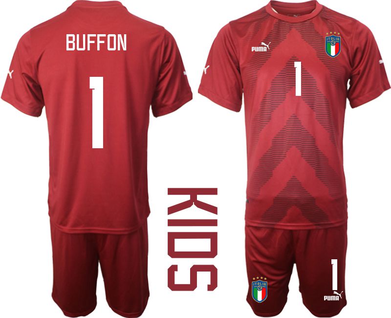 Youth 2022 World Cup National Team Italy red goalkeeper 1 Soccer Jersey